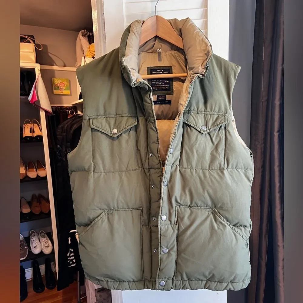 J. Crew Boulder Vest Expedition Down in Olive Green